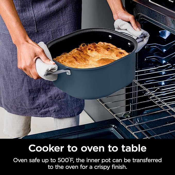 Ninja MC1101 Foodi Everyday Possible Cooker Pro, 8-in-1 Versatility, One-Pot Faster Cooking Replaces 10 Tools, Family-Sized Capacity with Adjustable Temp Control, 6.5 quarts, Midnight Blue
