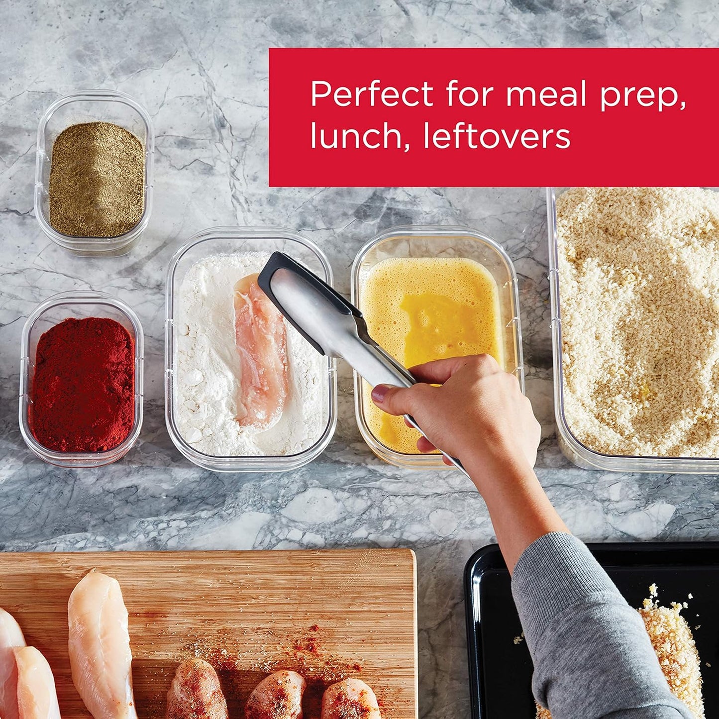 Rubbermaid Brilliance BPA Free 44-Piece Food Storage Containers Set Airtight Leak-Proof with Lids for Meal Prep Lunch and Leftovers