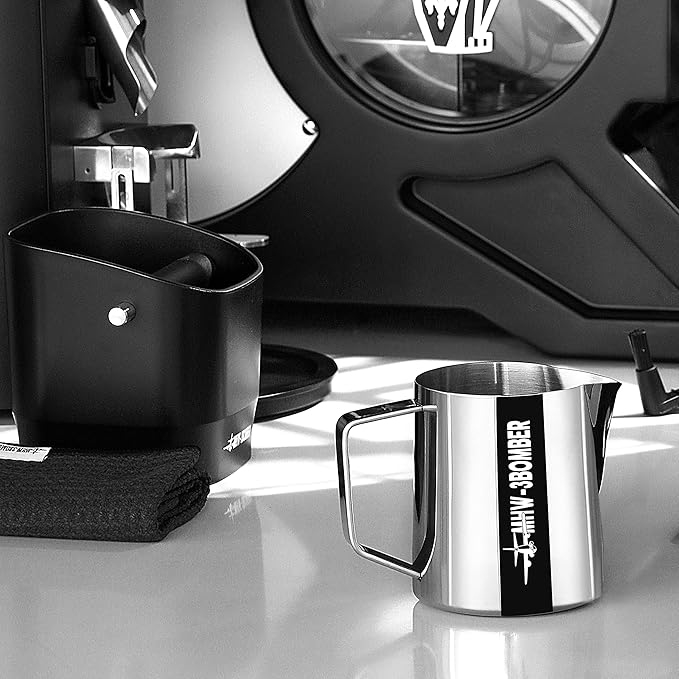 MHW-3BOMBER Espresso Steaming Pitcher Milk Frothing Pitcher Stainless Steel Milk Coffee Cappuccino Latte Art Barista Cup 13.5oz/400ml (Glossy), P5001S