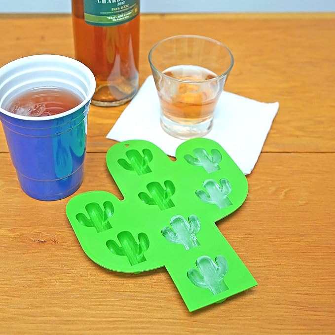 Fairly Odd Novelties Cactus Shaped Ice Cube Tray Funny Novelty Southwest Desert Themed Molds, One Size, Green,FON-10301