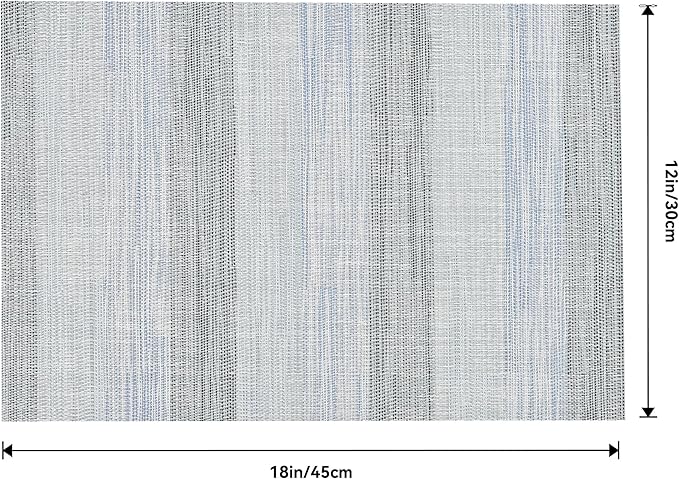 Leetaltree LightSteel Blue Placemats Set of 4 - Heat Resistant Non-Slip Place mats for Dining Table, Washable Durable PVC Vinyl Woven Table Mats（LightSteel Blue, 4）