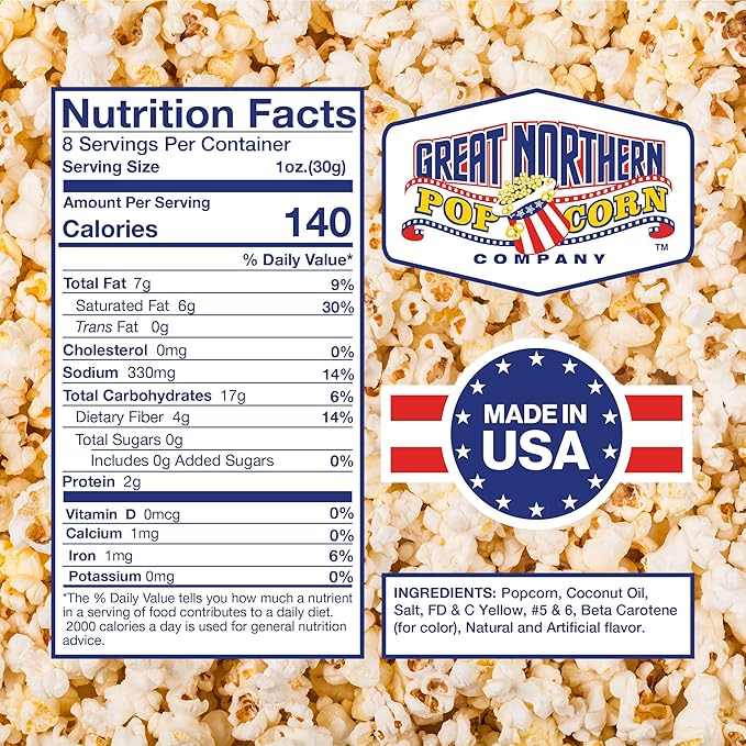 All-in-One Premium Tri-Pack Popcorn - 10.75-Ounce Movie Theater Popcorn for Commercial 8-Ounce Kettle Poppers - 12/Case by Great Northern Popcorn
