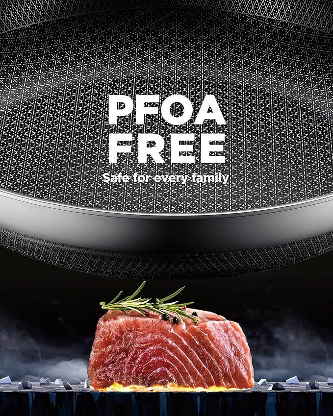 Non Stick Frying Pans, 12-inch with Lid, Hybrid Frying Pans Nonstick Upgrade,non stick Skillets Stainless Steel, Dishwasher & Oven-Safe, Induction Compatible Cooking Pan, PFOA Free Cookware