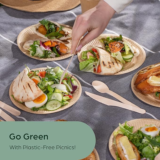 Wooden Disposable Knives - 300 Piece Wood Compostable Knives - Eco-Friendly Biodegradable Utensils for Party - Free From Plastic Cutlery Set - Disposable Cutlery for Eating - Compostable Utensils
