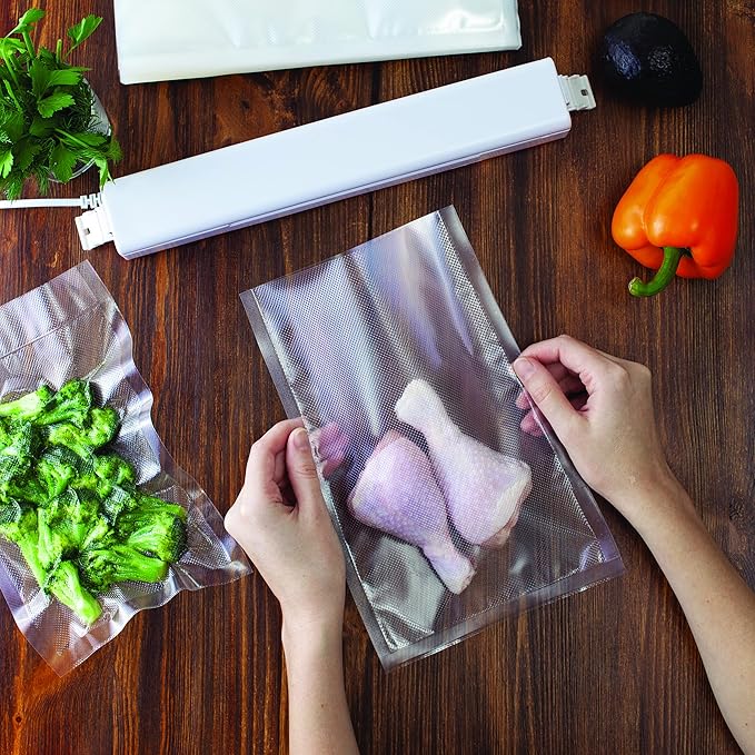 Houseables Vacuum Sealer Bags for Food, Vacuum Seal Bags, Food Saver Rolls 11 Inch, 50FT, 2 Pack, Large, Sealer Rolls, Sous Vide, Vac Airtight Storage, Vaccum Sealed, Store a Meal, Microwave & Freezer