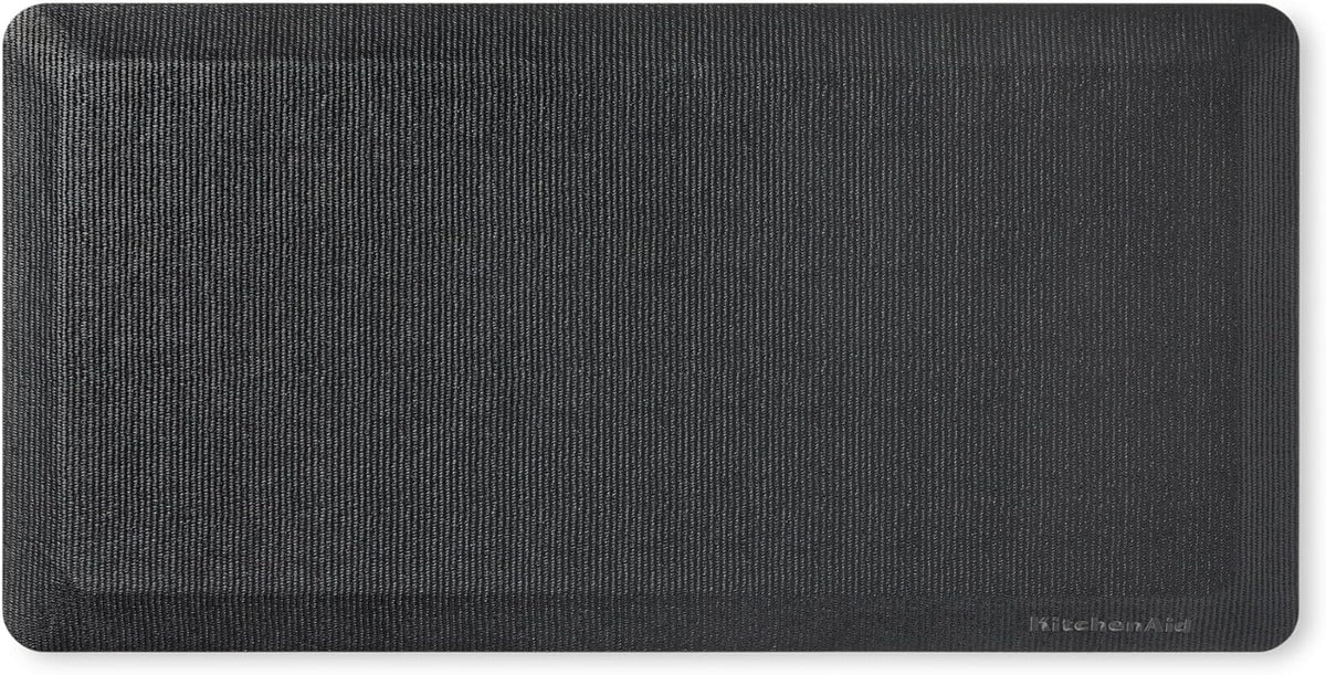 KITCHENAID Gourmet Series Kitchen Comfort Gel Mat, Woven Texture, Matte Black, 20"x39"
