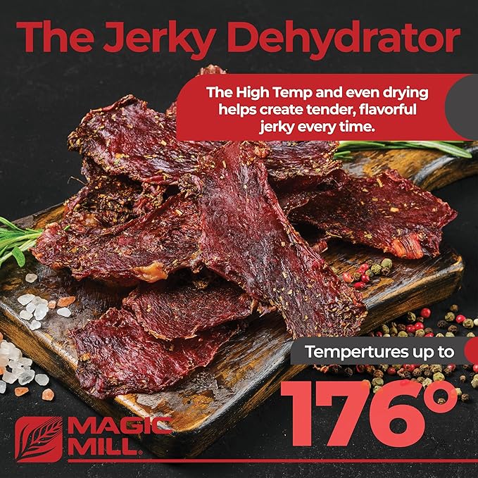 Magic Mill Pro Food Dehydrator Machine | Powerful 600W Rear Fan Even-Drying System | 7 Full-Size Stainless Steel Trays | 95°-176° Temperature Control, 48H Timer, Keep Warm + Auto Shutoff | ETL Listed