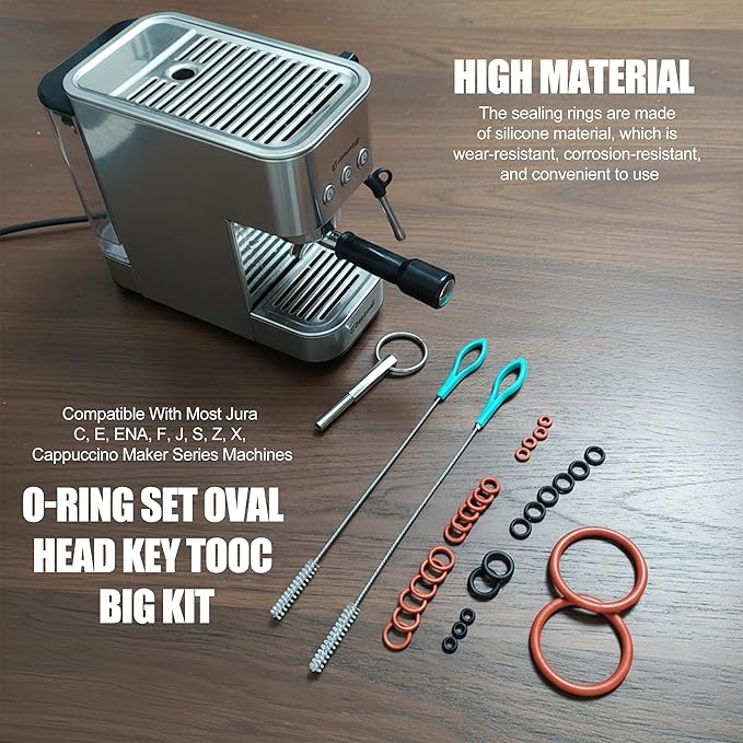 O-Ring Gasket Seal & Brew Valve Tool Set – Compatible with Jura Accessories and Krups Replacement Parts, Security Oval Head Key for Coffee Machine Repair, Replacement & Maintenance