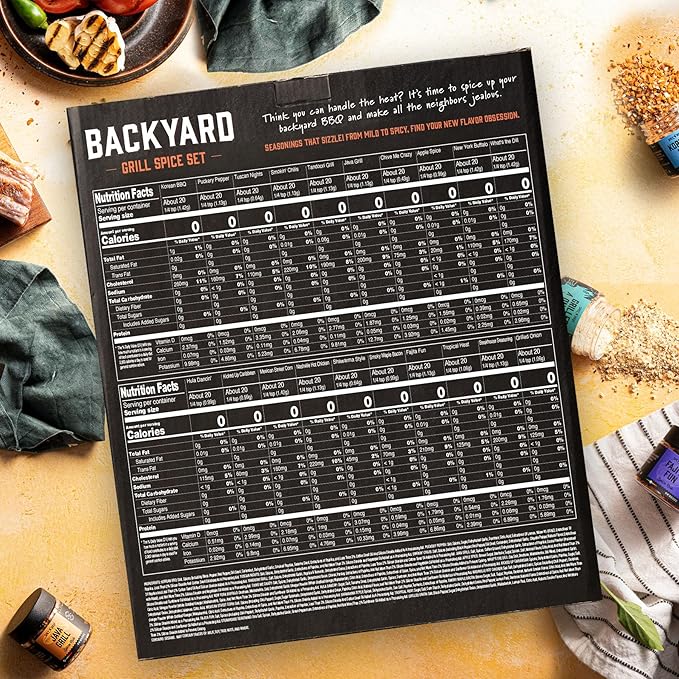 Grilling Spice Set Grill Seasoning Gifts, 20 Unique Spices and Seasonings Jars Gift Set, BBQ Gifts For Men, Dad, Husband, Father, Flavors Like Chili, Cajun, Garlic, Steak, Rub, Herbs, Blend and More