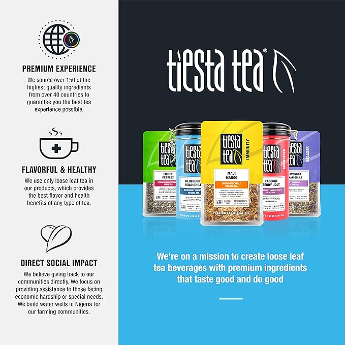 Tiesta Tea 12.5 Oz Clear Glass Mug with Handle, Microwave & Dishwasher Safe, Ideal for Hot & Iced Beverages, Compatible with Loose Leaf Tea Infusers, Steepers, & Balls, Single Cup Glass Mug