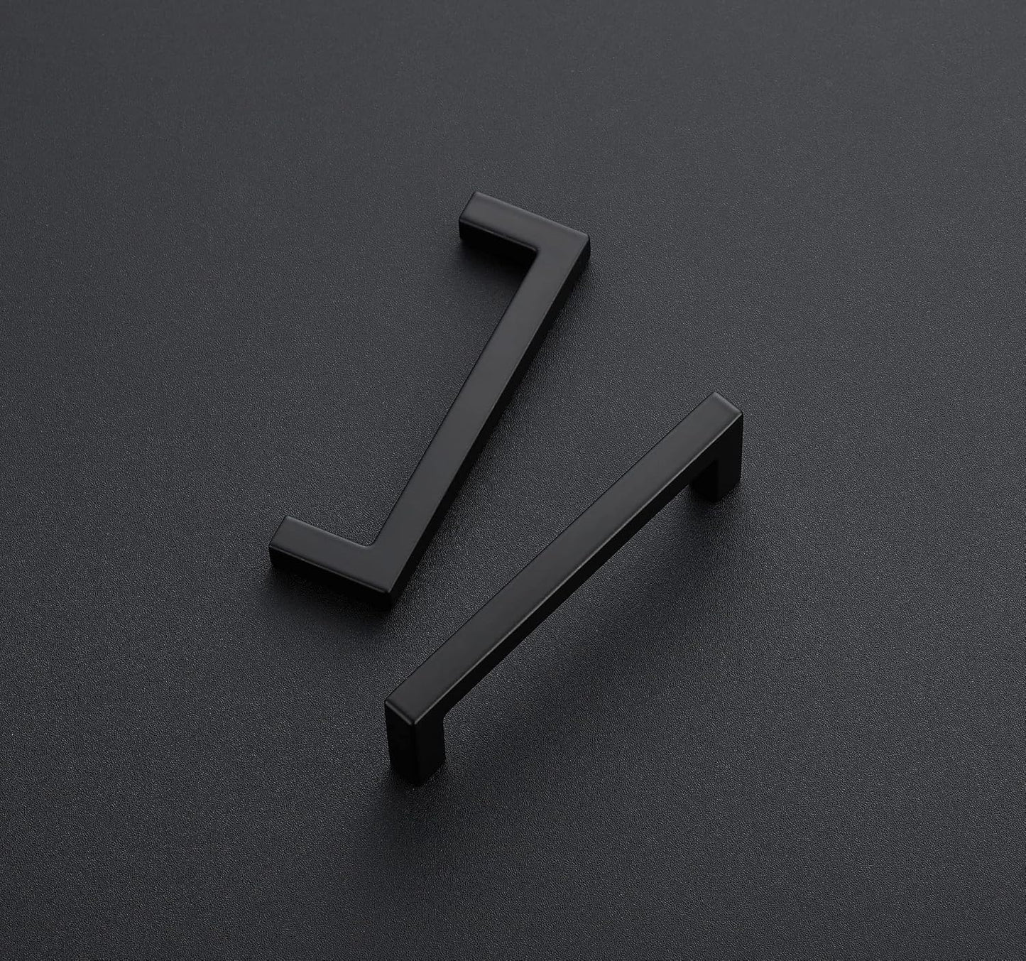 Ravinte 5 Pack Solid 3-1/2 Inch Center to Center Slim Square Bar Drawer Handles Kitchen Cabinet Handles Black Drawer Pulls Kitchen Cabinet Hardware Matte Black