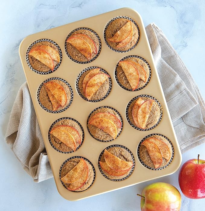 Nordic Ware Naturals Aluminum NonStick Muffin Pan, Twelve 2.75 Inch Cups
